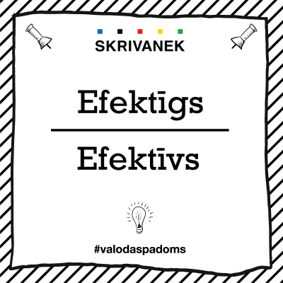 Skrivanek Baltic valodas padoms "Efektīgs" pret "Efektīvs"