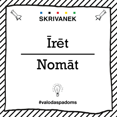 Skrivanek Baltic valodas padoms "Īrēt" pret "Nomāt"