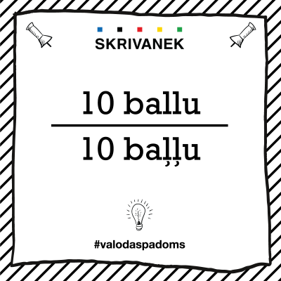 Skrivanek Baltic valodas padoms "10 ballu" pret "10 baļļu"