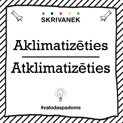 Skrivanek Baltic valodas padoms "Aklimatizēties" pret "Atklimatizēties"
