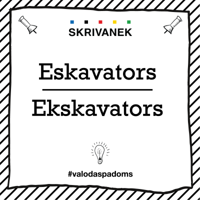 Skrivanek Baltic valodas padoms "Eskavators" pret "Ekskavators"