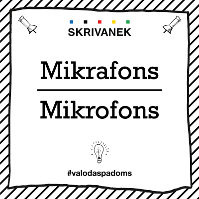 Skrivanek Baltic valodas padoms "Mikrafons" pret "Mikrofons"