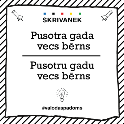 Skrivanek Baltic valodas padoms "Pusotra gada vecs bērns pret "Pusotru gadu vecs bērns"
