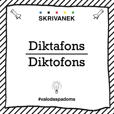 Skrivanek Baltic valodas padoms "diktafons" pret "diktofons"
