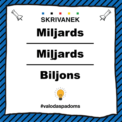 Latviešu valodas padoms: "Miljards" vai "Miļjards" vai "Biljons"