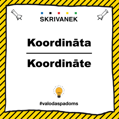 Skrivanek latviešu valodas padoms "Koordināta" vai "Koordināte"