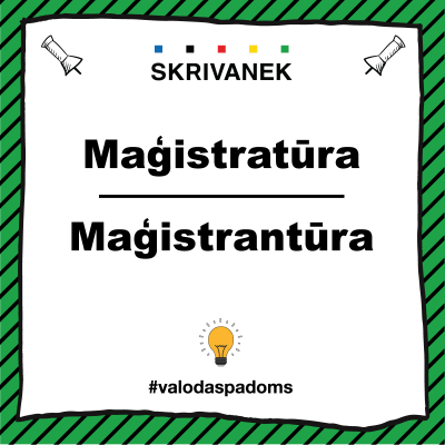 Skrivanek latviešu valodas padoms "Maģistratūra" vai "Maģistrantūra"