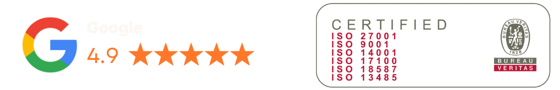 Переводческое бюро Skrivanek Baltic — рейтинг Google 4,9 и 6 сертификатов ISO (ISO 27001, 9001, 14001, 17100, 18587, 13485)