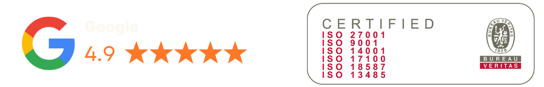 Skrivanek Baltic translation agency – Google rating 4.9 and 6 ISO certifications (ISO 27001, 9001, 14001, 17100, 18587, 13485)